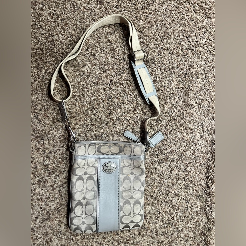 Gray cross body coach bag